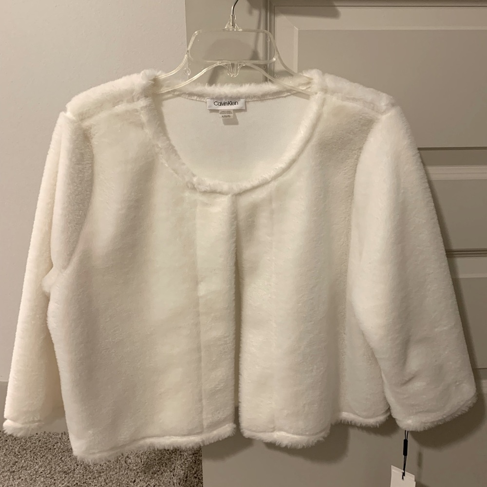 Calvin Klein- Faux Fur formal cover up